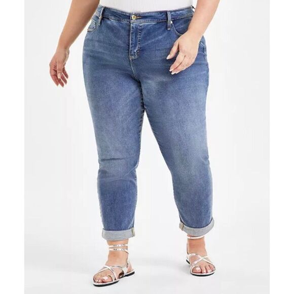 I.N.C. INTERNATIONAL CONCEPTS - NWT - L Sz 20W Mid -Rise Boyfriend Jeans/Indigo - Picture 9 of 16